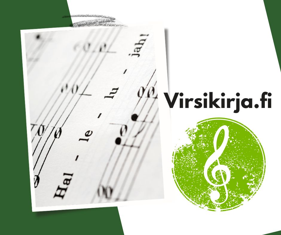 Nuotteja, nuottiavain ja teksti: virsikirja.fi.